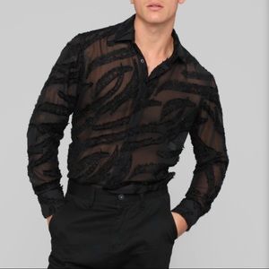 Jabari long-sleeve woven top black